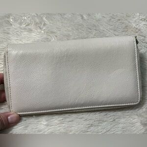 Yves Saint Laurent Zip Long Wallet Leather Italy